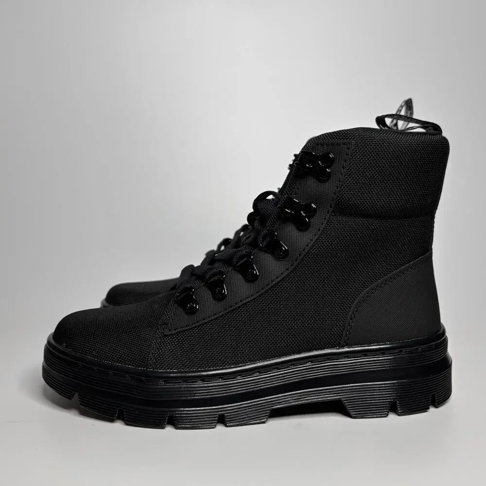 Dr. Martens Combs Women's Casual Combat Boots in Black Ajax+Extra Tough Poly - Picture 3 of 8